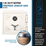 Barska Keypad Fireproof Jewelry Safe – Satin White (AX13616)