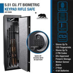 Barska 5.51 Cu. Ft. Quick Access Biometric Keypad Rifle Safe (AX13646)