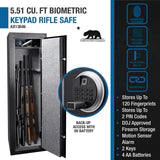 Barska 5.51 Cu. Ft. Quick Access Biometric Keypad Rifle Safe (AX13646)