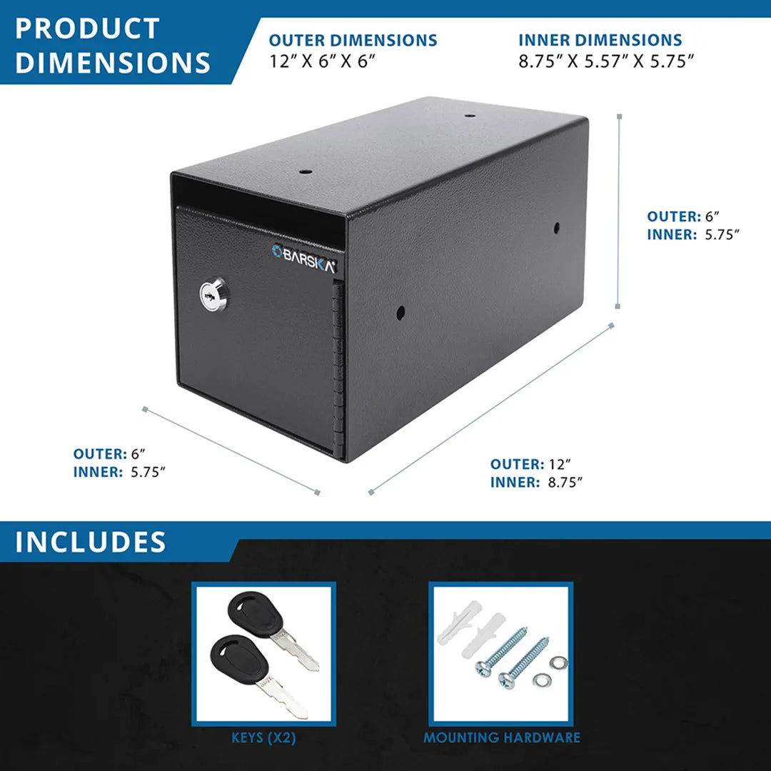 Barska 0.17 Cu. ft Single Key Depository Safe | AX13676