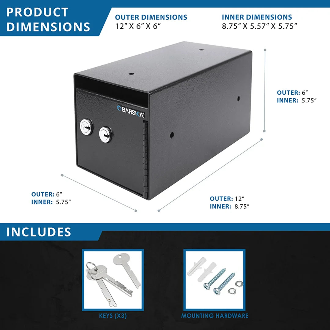 Barska 0.17 Cu. ft Dual Key Depository Safe | AX13708