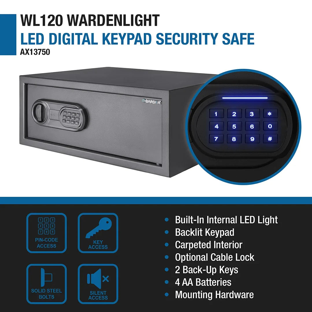 Barska WL120 WardenLight 1.2 Cu. ft Digital Keypad Safe with Interior LED Light | AX13750