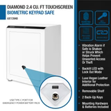 Barska Diamond 2.4 Cu. Ft. Touchscreen Biometric Security Safe (AX13940)
