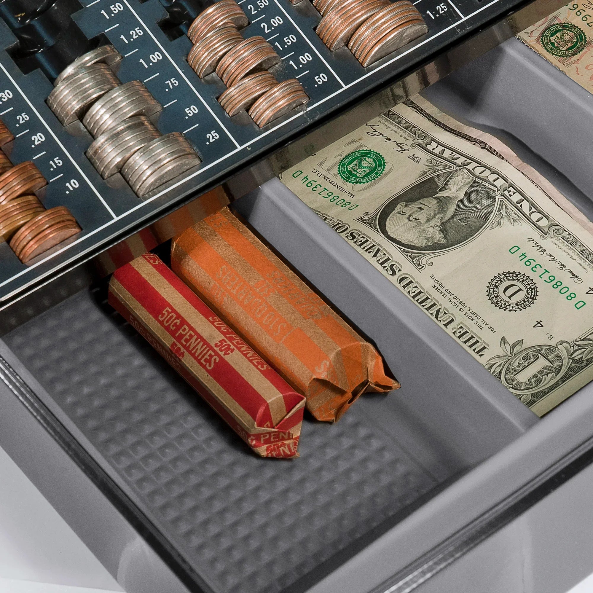 Barska Cash Box with Three Compartments and Coin Tray with Key Lock | CB11790