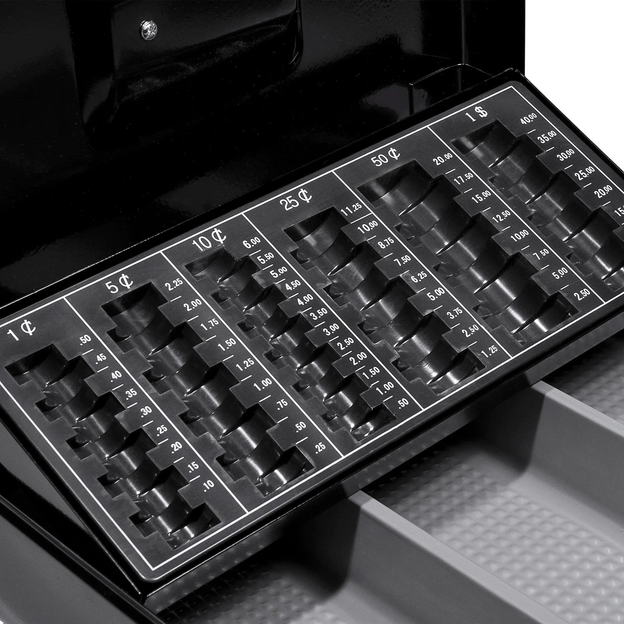 Barska Cash Box with Three Compartments and Coin Tray with Key Lock | CB11790