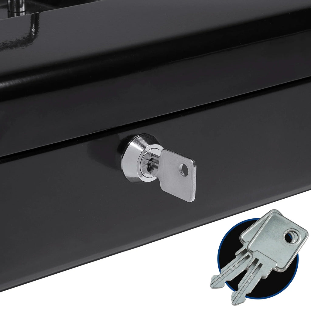 Barska Cash Box with Three Compartments and Coin Tray with Key Lock | CB11790