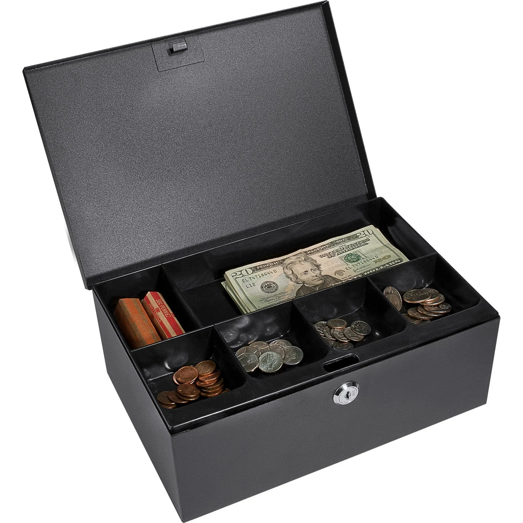Barska Cash Box with Six Compartment Tray with Key Lock | CB11792