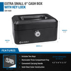 Barska Extra Small 6" Cash Box with Key Lock | CB11828