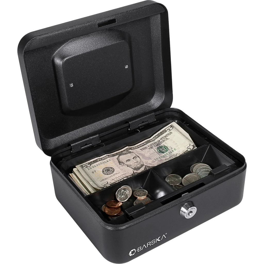 Barska Small 8" Cash Box with Key Lock | CB11830