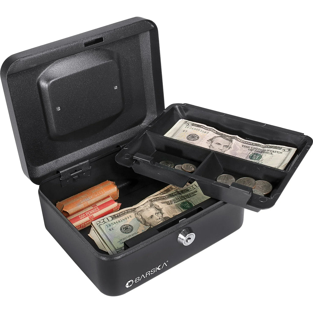 Barska Small 8" Cash Box with Key Lock | CB11830
