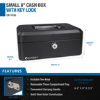 Barska Small 8" Cash Box with Key Lock | CB11830