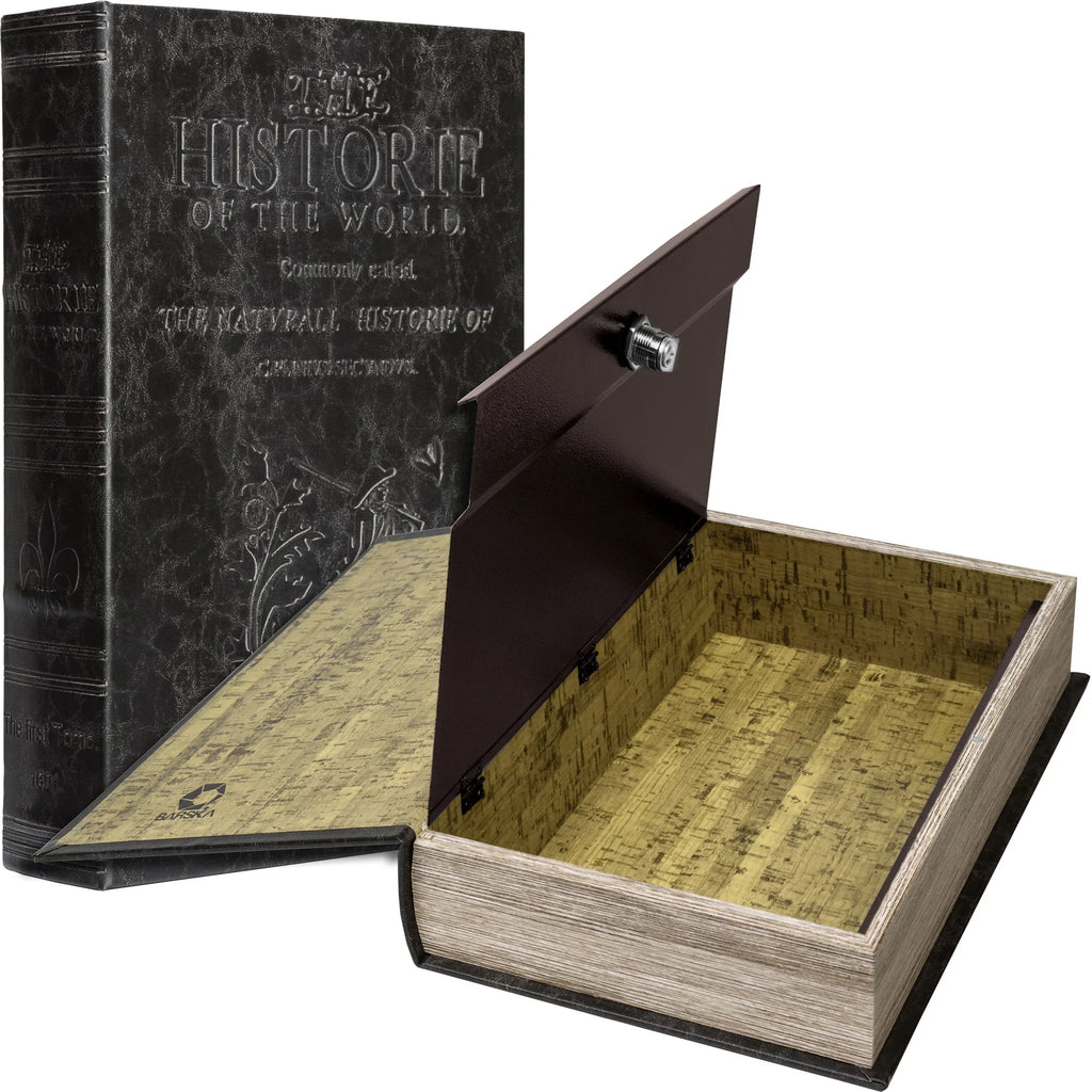 Barska Large Antique Book Lock Box with Key Lock | CB11992