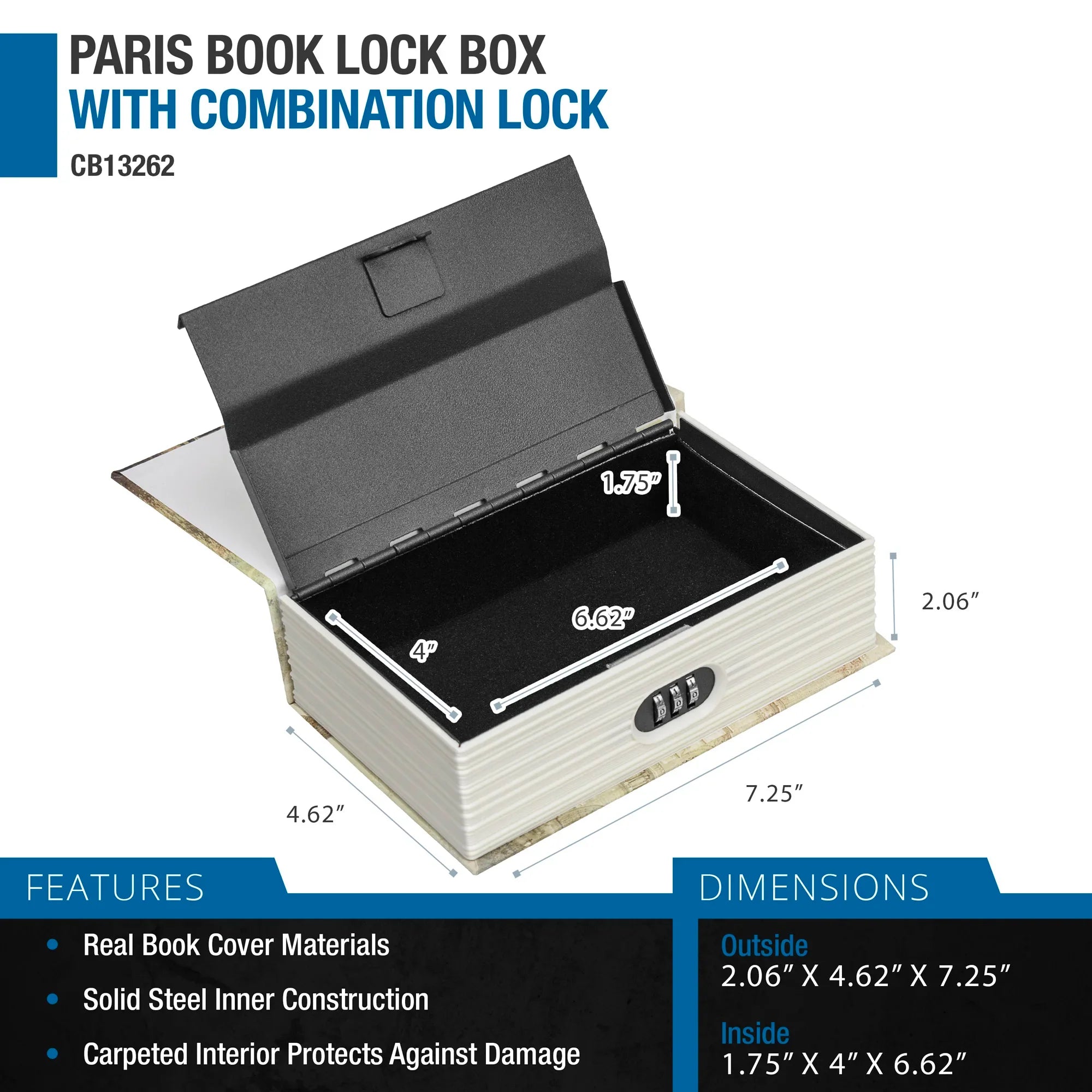 Barska Paris Book Lock Box with Combination Lock | CB12362