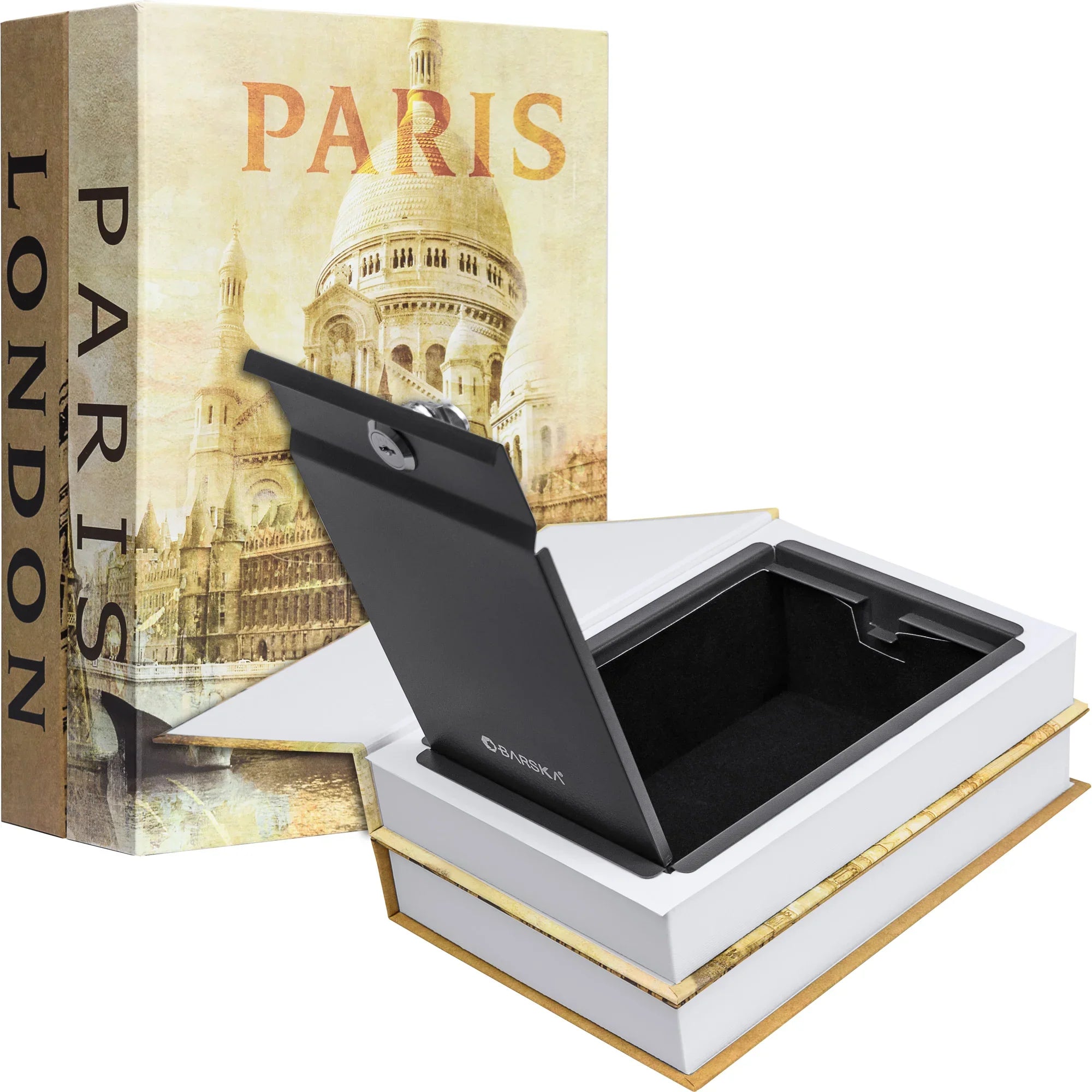 Barska Paris & London Series Dual Book Lock Boxes with Key Lock | CB12470, CB13056, CB13058