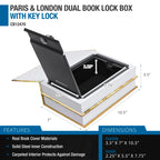 Barska Paris & London Series Dual Book Lock Boxes with Key Lock | CB12470, CB13056, CB13058