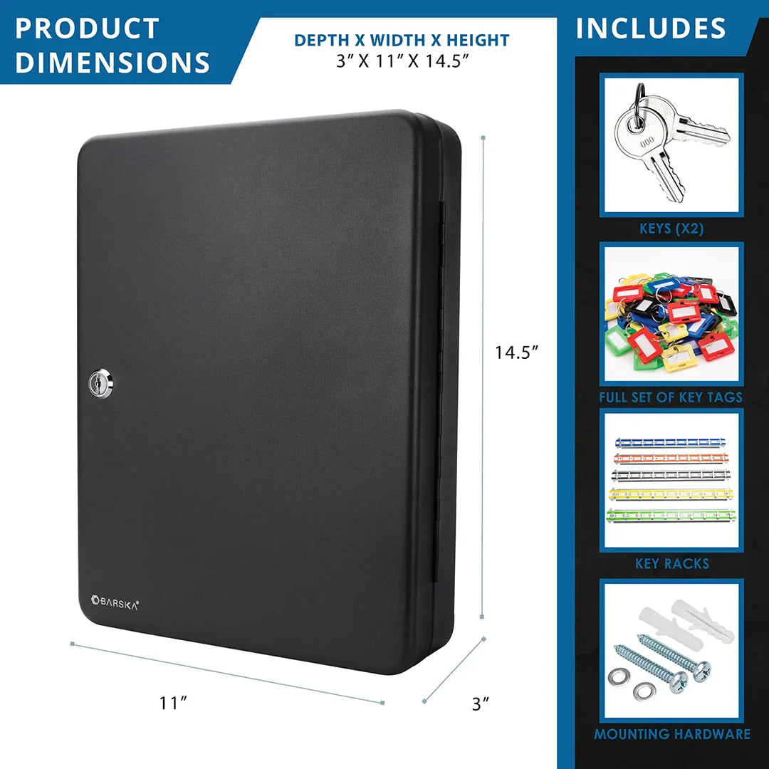 Barska 48 Capacity Adjustable Key Cabinet with Key Lock | CB12484