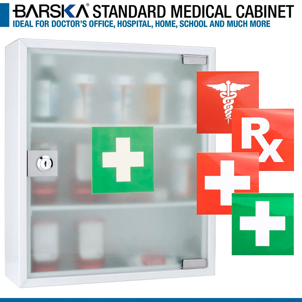 Barska Standard Medical Cabinet with Frosted Glass Door | CB12822