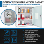 Barska Standard Medical Cabinet with Frosted Glass Door | CB12822