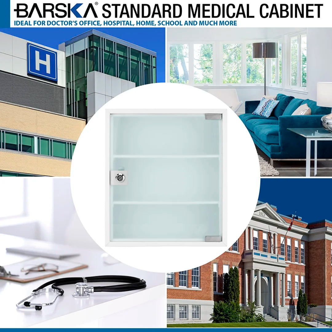 Barska Standard Medical Cabinet with Frosted Glass Door | CB12822