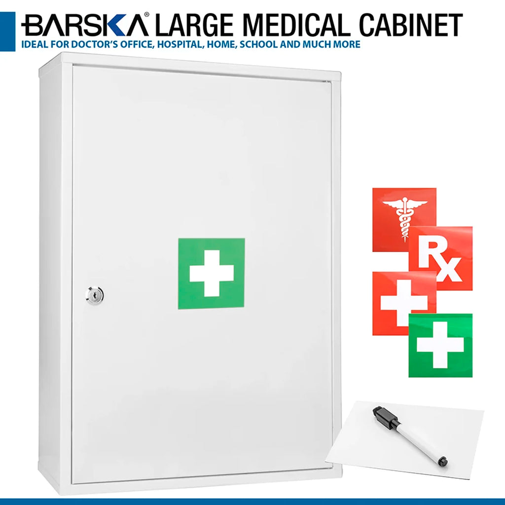 Barska Large Medical Cabinet with Magnetic Dry Erase Pad and Marker | CB12824