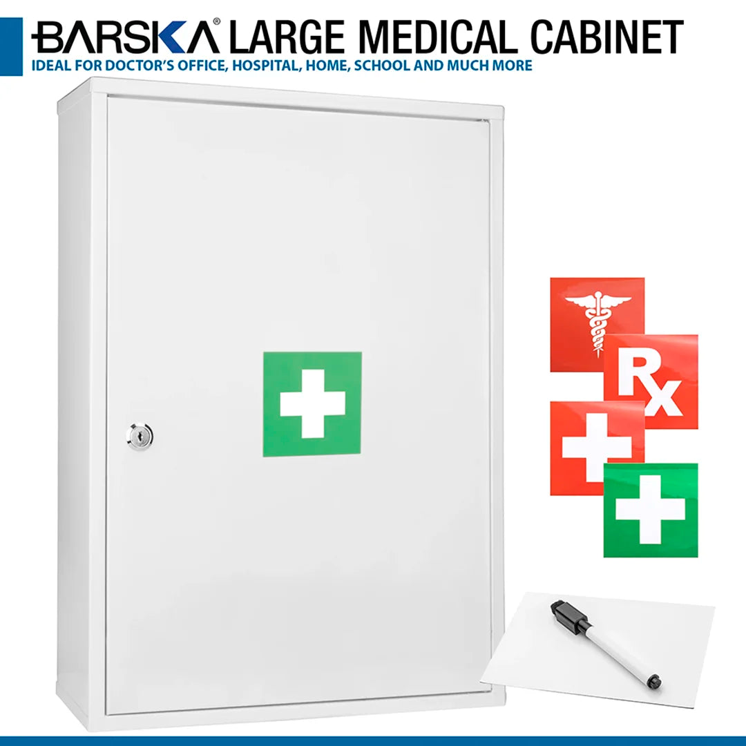 Barska Large Medical Cabinet with Magnetic Dry Erase Pad and Marker | CB12824