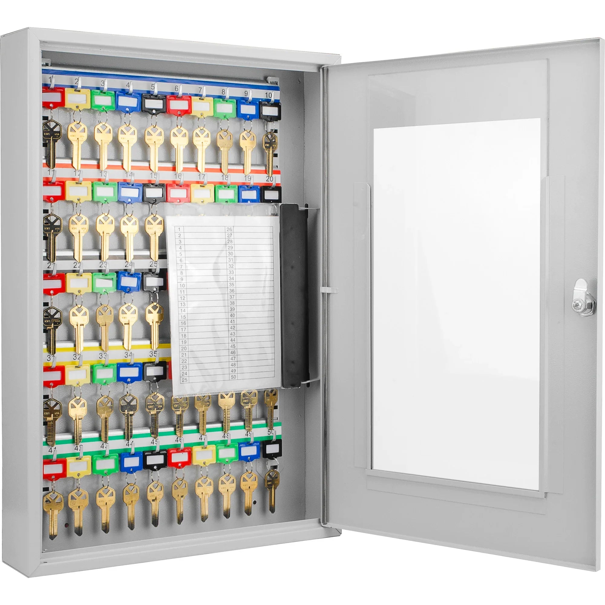 Barska 50 Capacity Adjustable Key Cabinet with Glass Door | CB12950