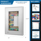 Barska 50 Capacity Adjustable Key Cabinet with Glass Door | CB12950