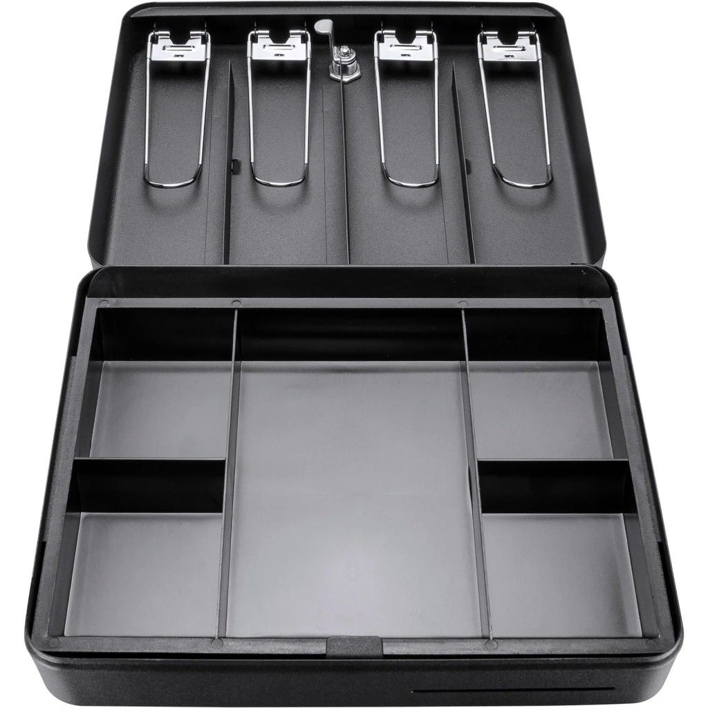 Barska Fold Out Cash Box with Five Compartment Tray, Bill Holder, and Drop Slot with Key Lock | CB13052