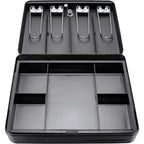 Barska Fold Out Cash Box with Five Compartment Tray, Bill Holder, and Drop Slot with Key Lock | CB13052