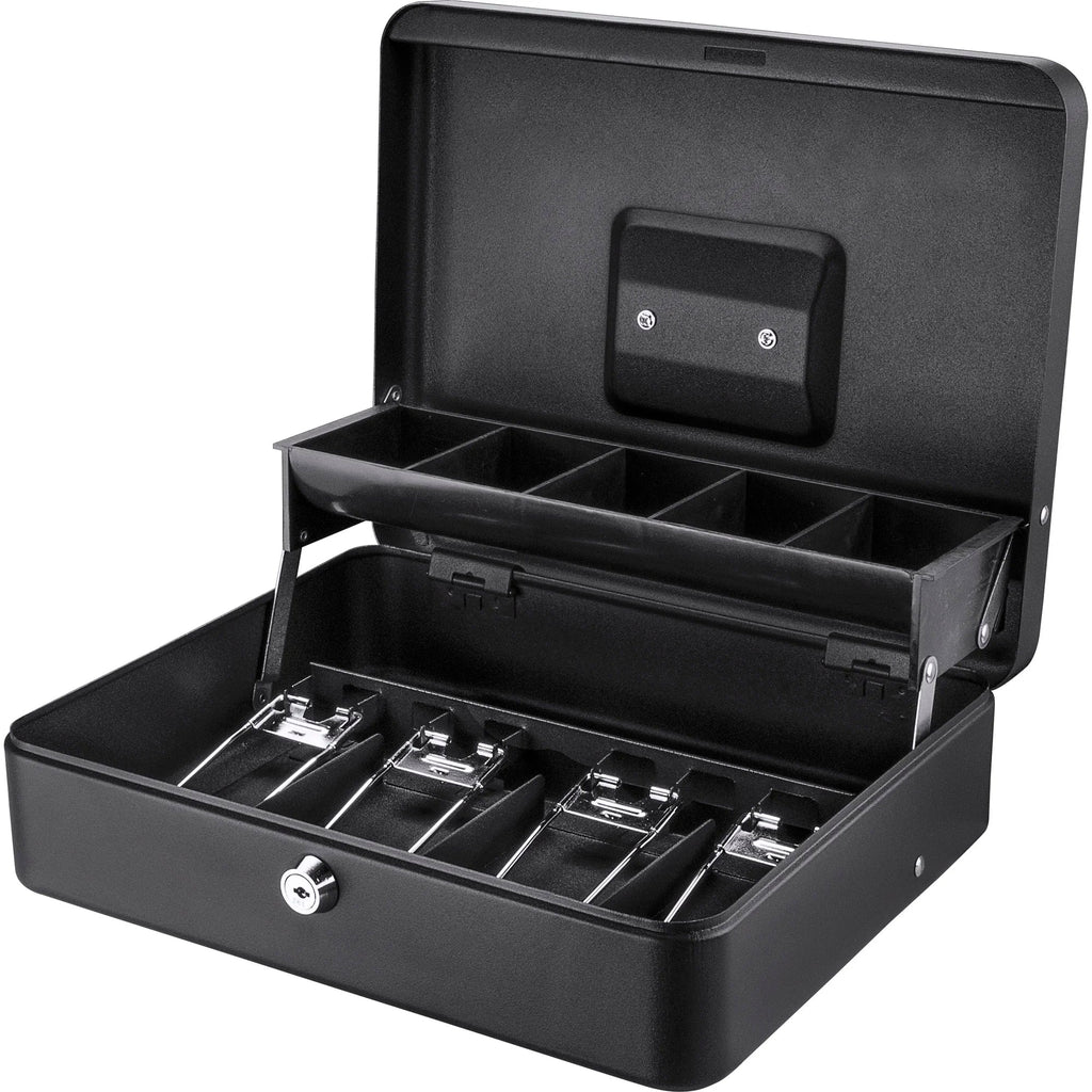 Barska Cash Box with Coin Trays and Bill Holder with Key Lock | CB13054