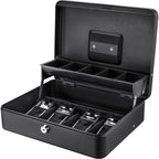 Barska Cash Box with Coin Trays and Bill Holder with Key Lock | CB13054