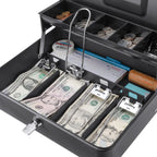 Barska Cash Box with Coin Trays and Bill Holder with Key Lock | CB13054