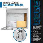 Barska Medium Locking Wall Mount Mailbox | CB13252