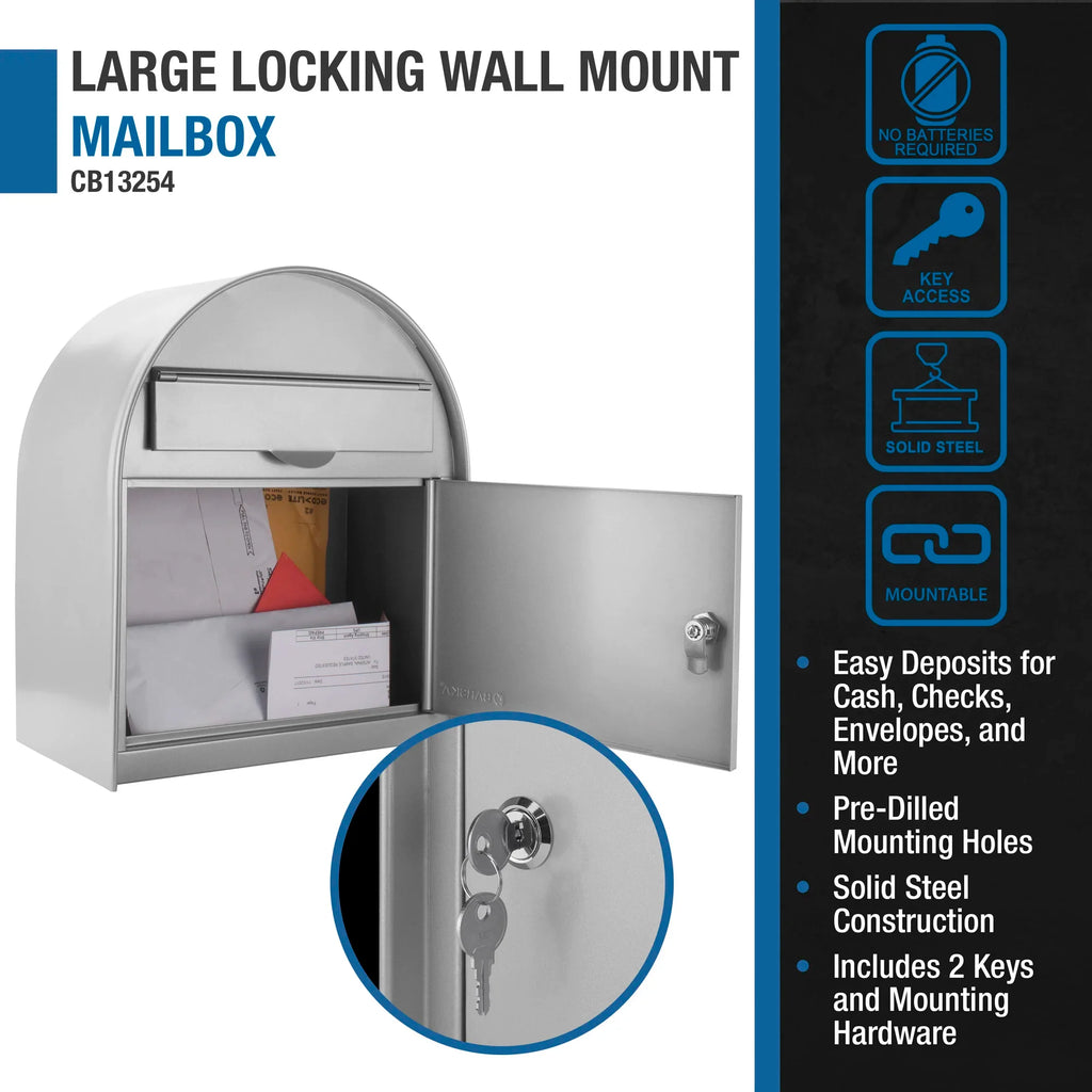Barska Large Locking Wall Mount Mailbox | CB13254