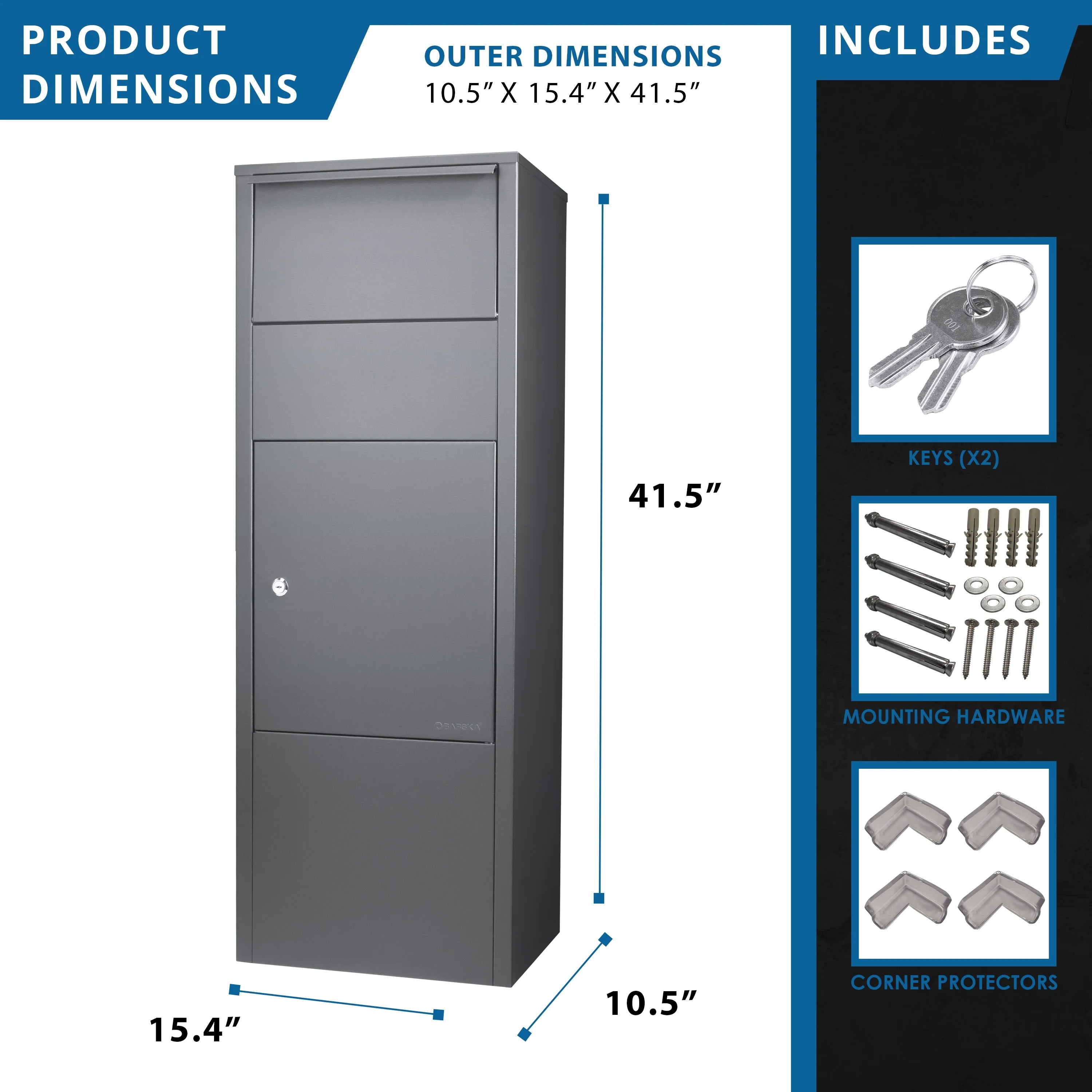 Barska Large Single Compartment Locking Parcel Drop Box | CB13256