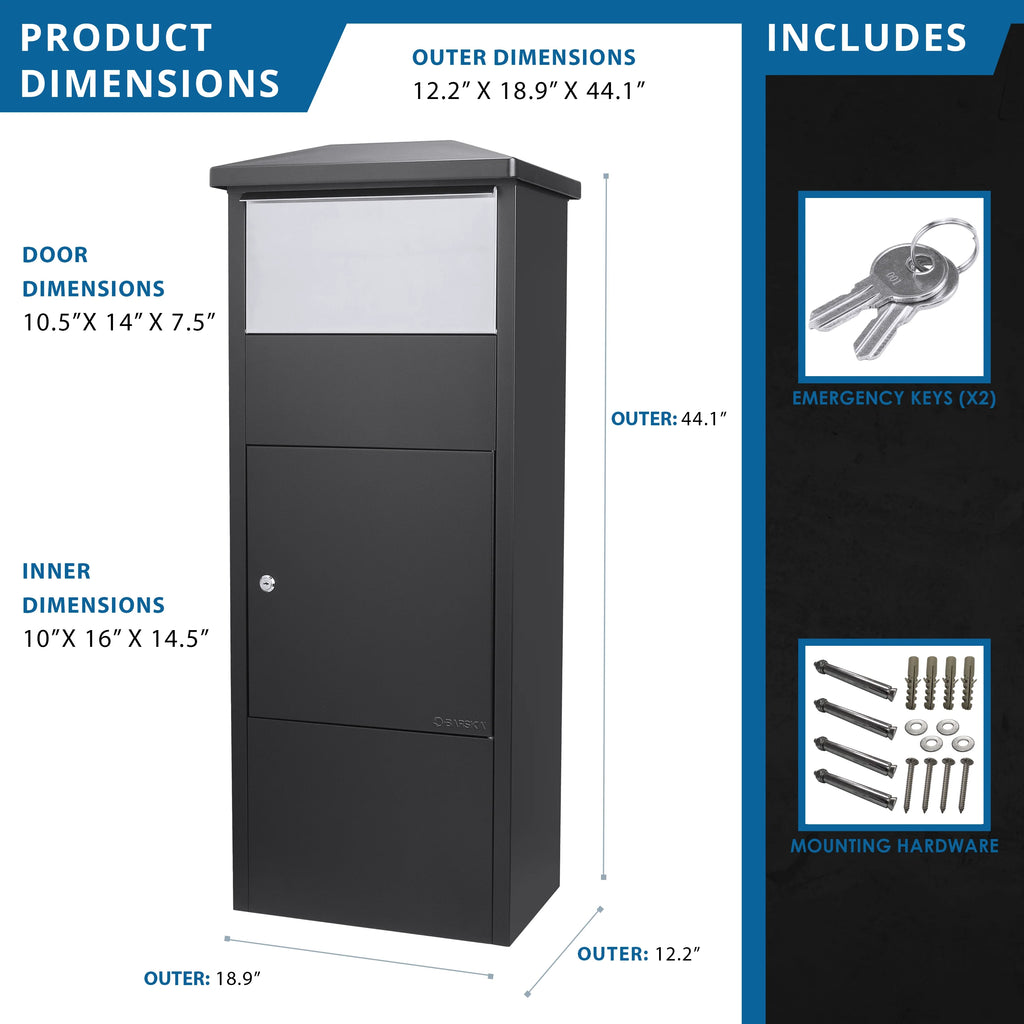 Barska MPB-500 Single Compartment Locking Parcel Box | CB13324