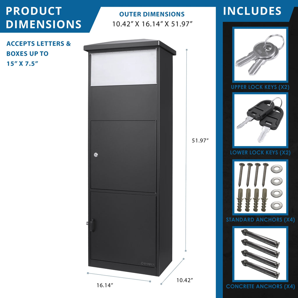 Barska MPB-600 Dual Compartment Locking Parcel Box with Package Compartment | CB13332