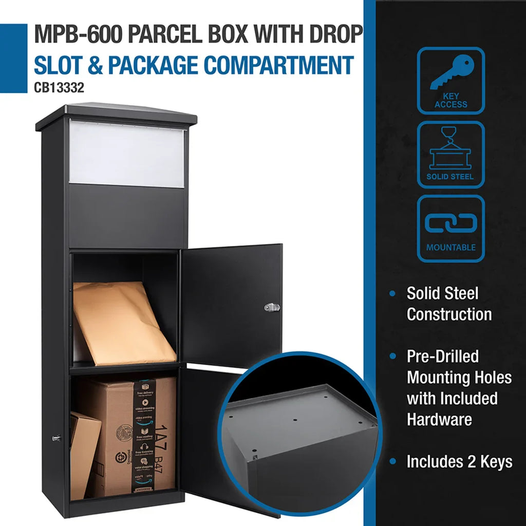 Barska MPB-600 Dual Compartment Locking Parcel Box with Package Compartment | CB13332