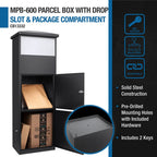 Barska MPB-600 Dual Compartment Locking Parcel Box with Package Compartment | CB13332