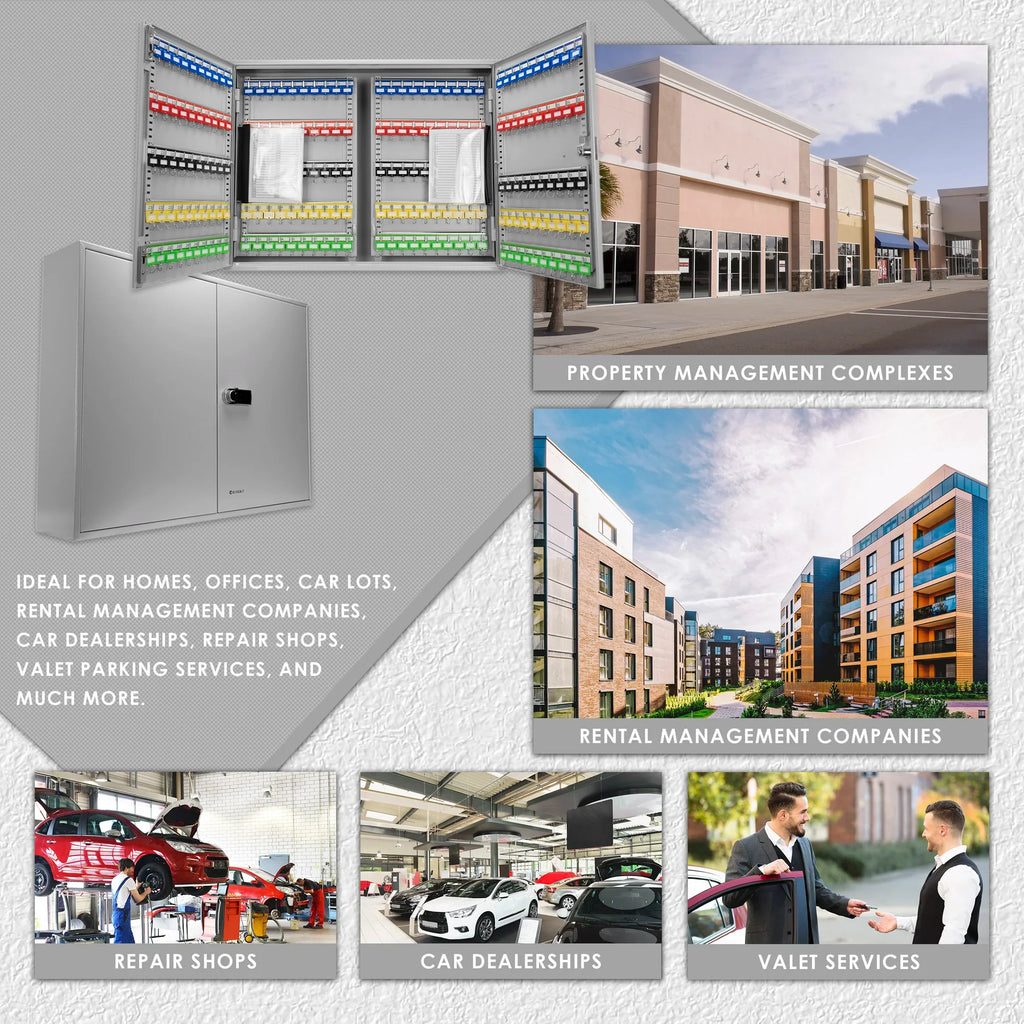 Barska 400 Capacity Adjustable Key Cabinet Digital Keypad Wall Safe | CB13604