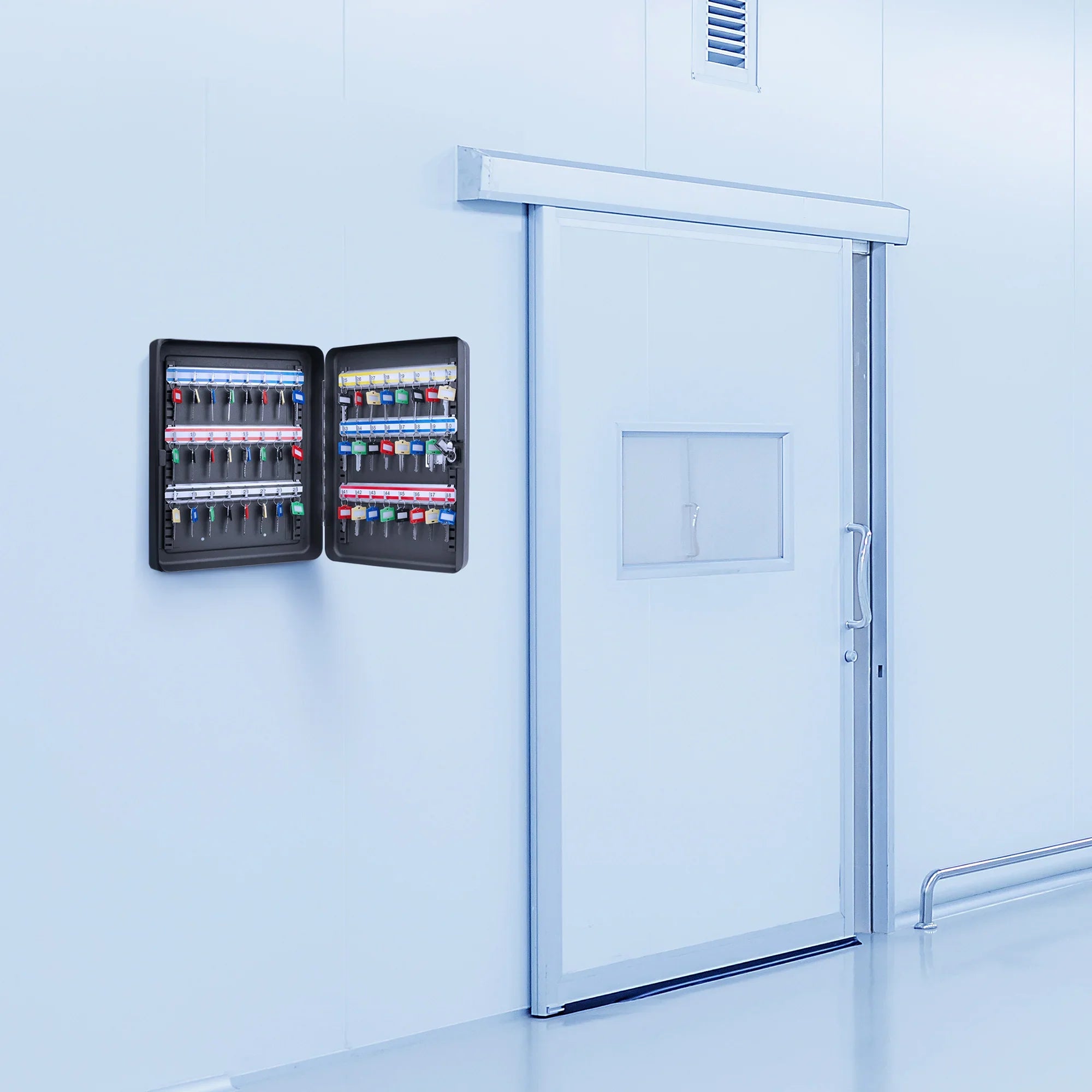 Barska 48 Capacity Adjustable Key Cabinet with Combination Lock, Black | CB13606