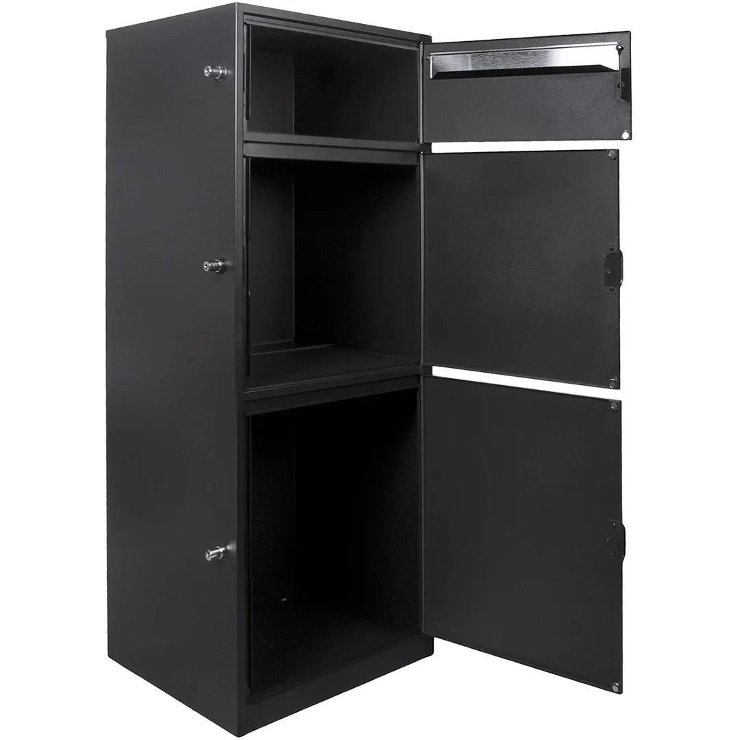 Barska MPCB-100 Three Compartment Locking Mail and Parcel Box with Package Compartments | CB13610
