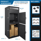 Barska MPCB-100 Three Compartment Locking Mail and Parcel Box with Package Compartments | CB13610