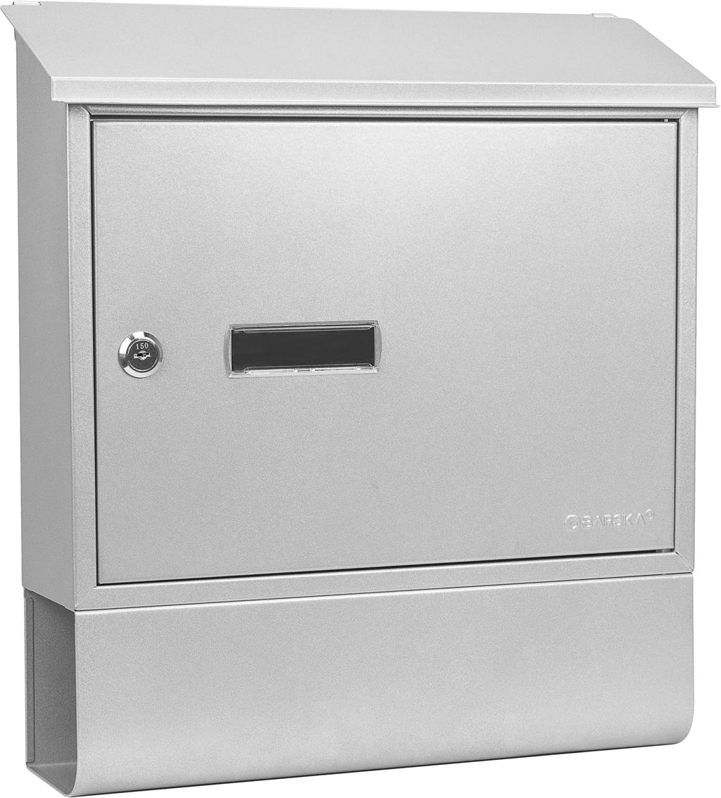 Barska Contemporary Locking Wall Mount Mailbox with Newspaper Bucket | CB13698