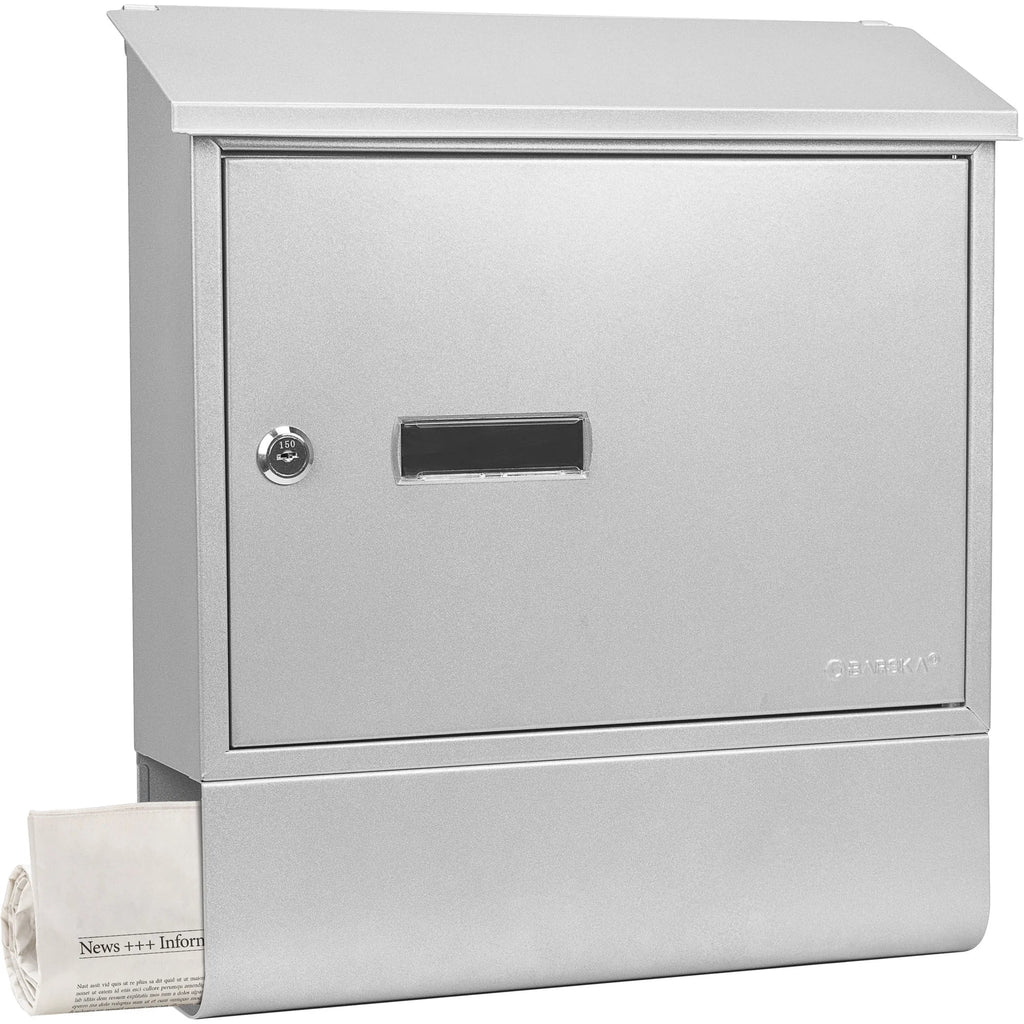 Barska Contemporary Locking Wall Mount Mailbox with Newspaper Bucket | CB13698