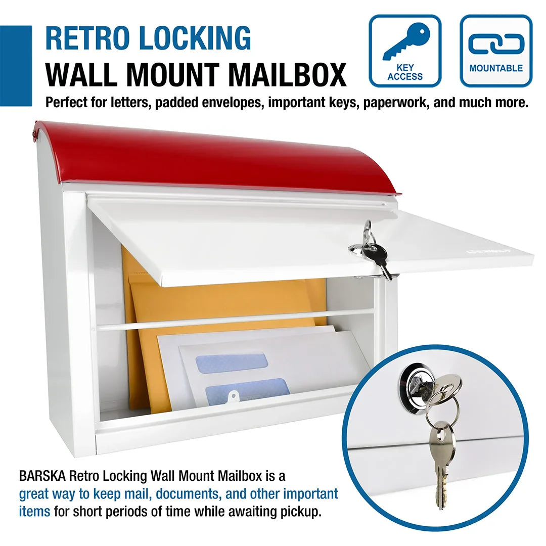 Barska Retro Locking Wall Mount Mailbox | CB13700