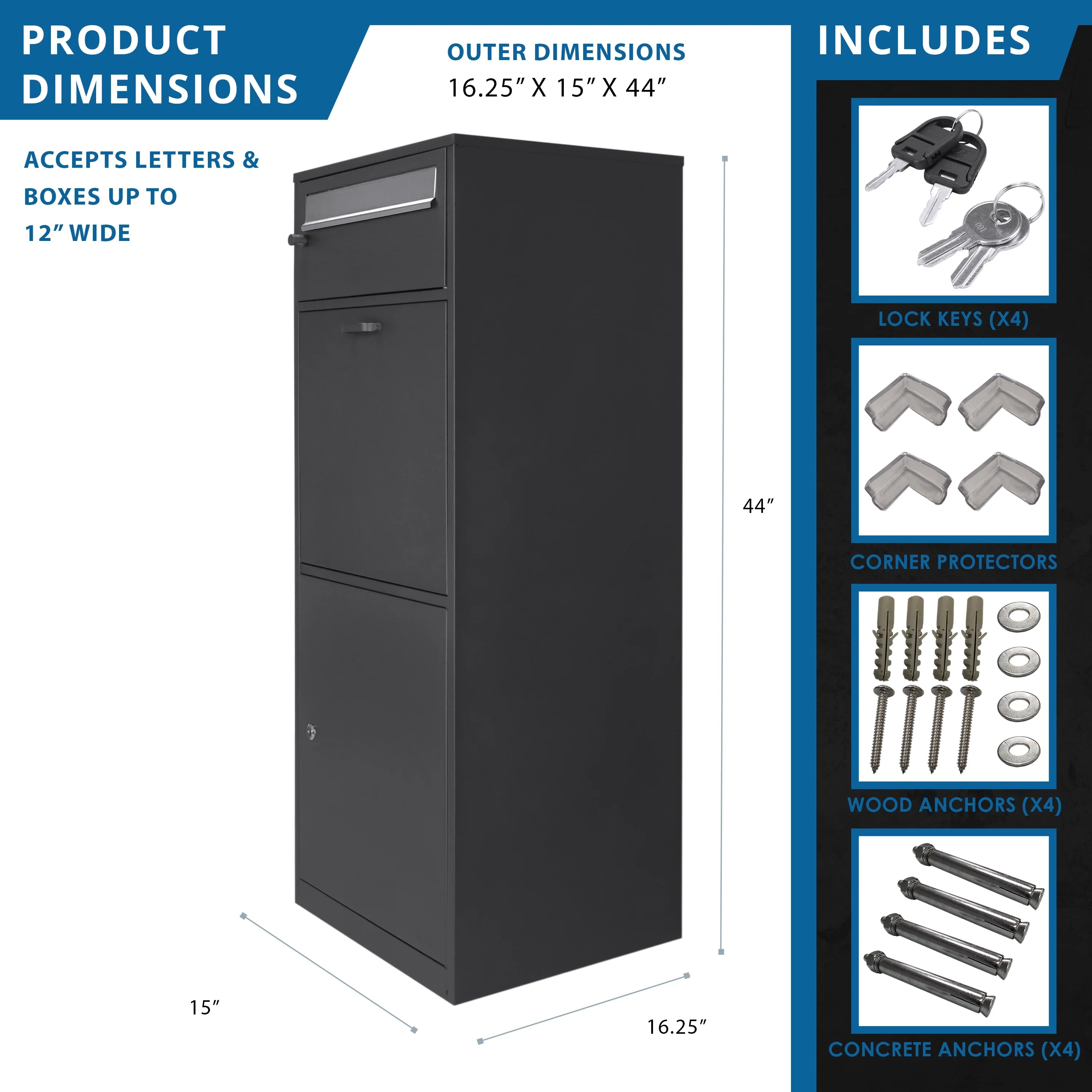 Barska MPB-700 Dual Compartment Locking Mail and Parcel Box | CB13704