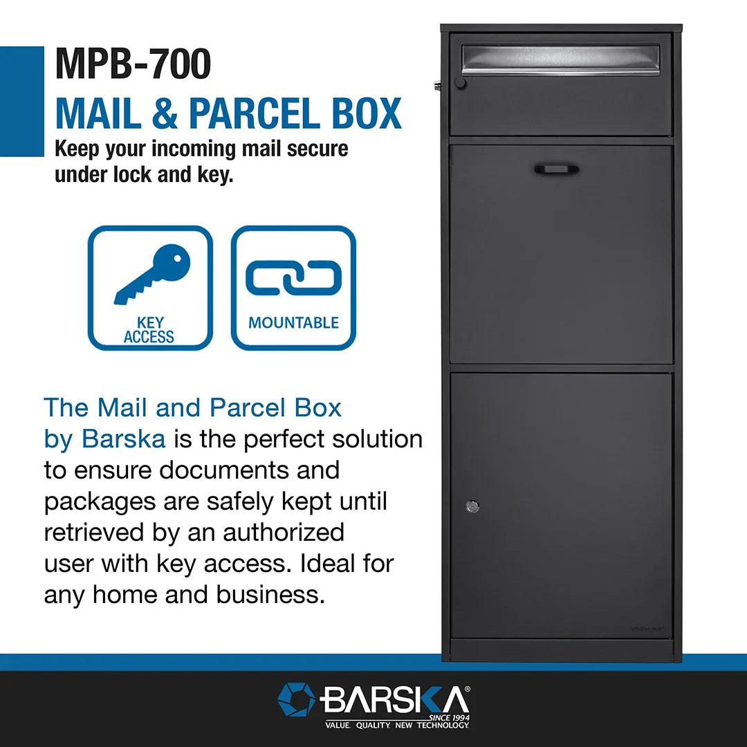 Barska MPB-700 Dual Compartment Locking Mail and Parcel Box | CB13704