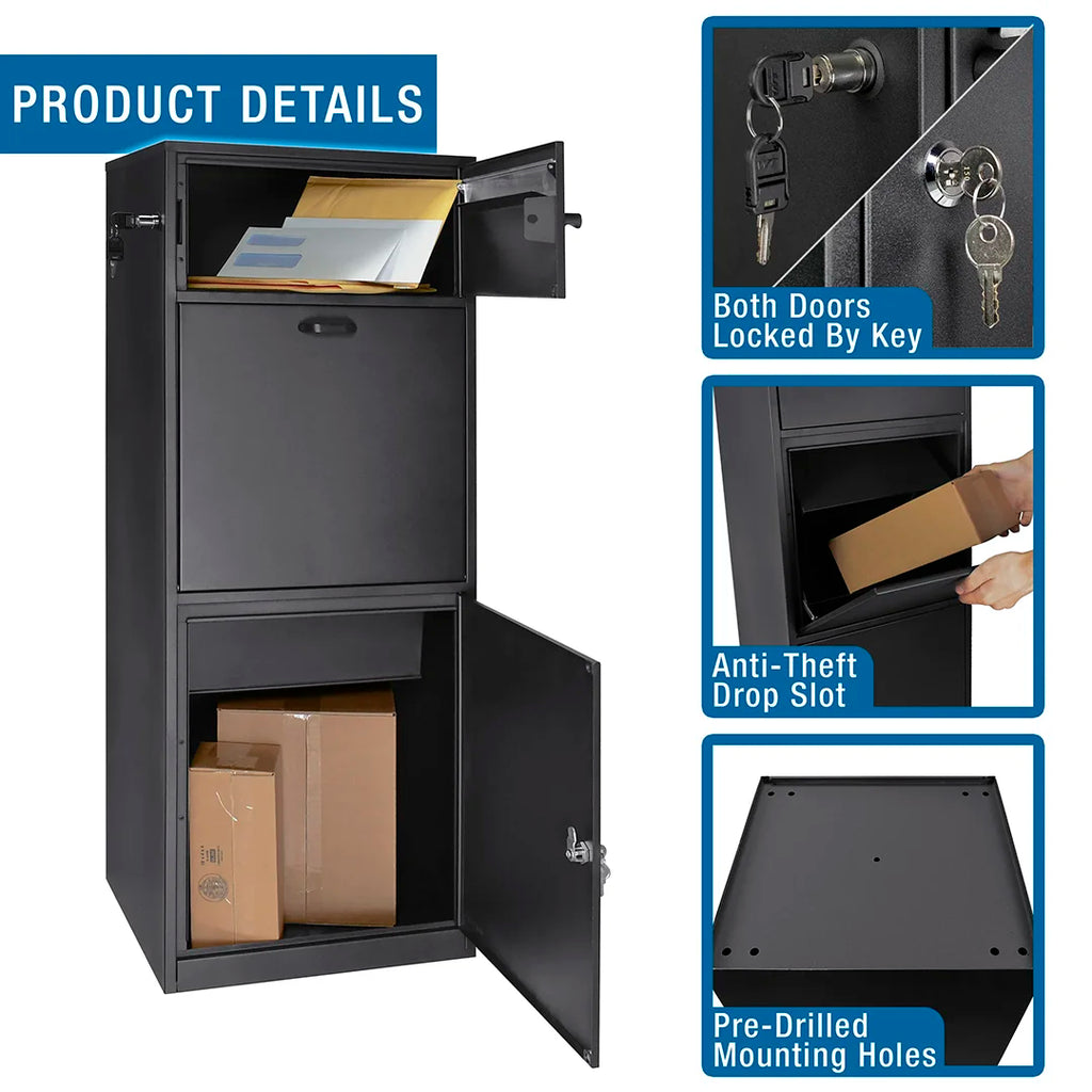 Barska MPB-700 Dual Compartment Locking Mail and Parcel Box | CB13704