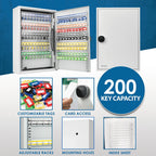 Barska 200 Capacity Adjustable Key Cabinet with RFID Lock | CB13716